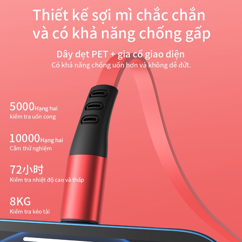 Dây Cáp Sạc Nhanh BASIKE 3 Trong 1 Tiện Lợi Cổng Micro USB Type C