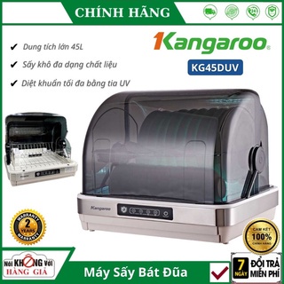 Máy Khử Khuẩn Bát Kangaroo KG45DUV , Máy Sấy Bát Đũa Có Tích Hợp Tiệt Trùng Bằng Tia UV Khử Khuẩn 99,9% Bảo Vệ Sức Khỏe