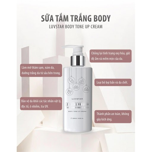 Sữa tắm dưỡng trắng da LUVSTAR Body Tone Up Cream