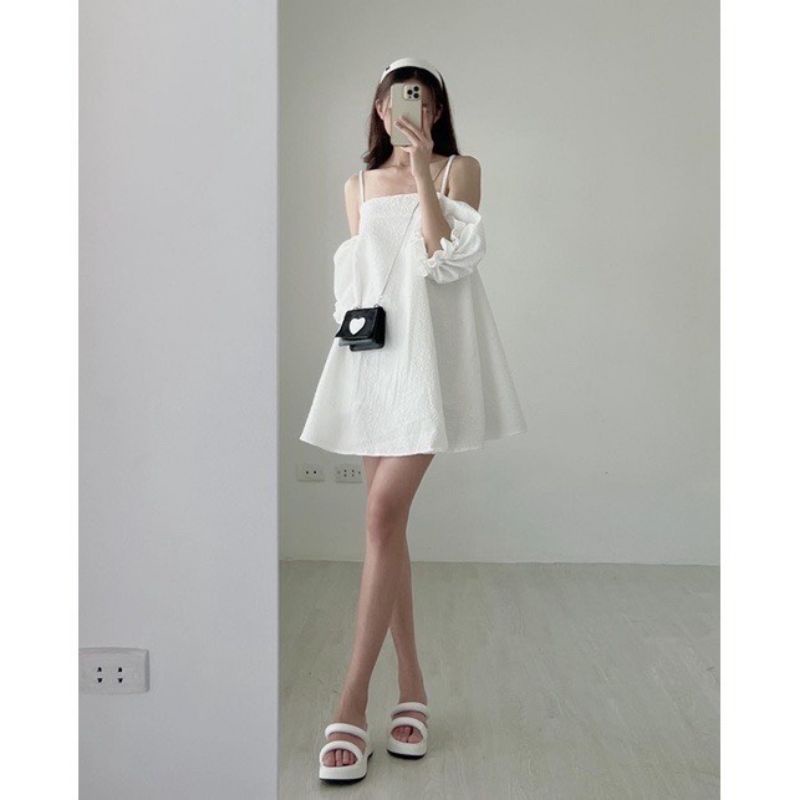 💢💢Áo trễ vai hoa bánh bèo xinhh xỉuuu❤❤❤