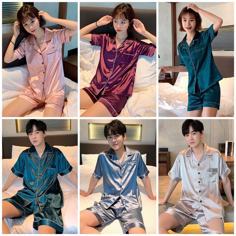 Đồ ngủ đồ bộ lụa satin hè cọc tay đôi tình nhân big size cho tất cả cân nặng