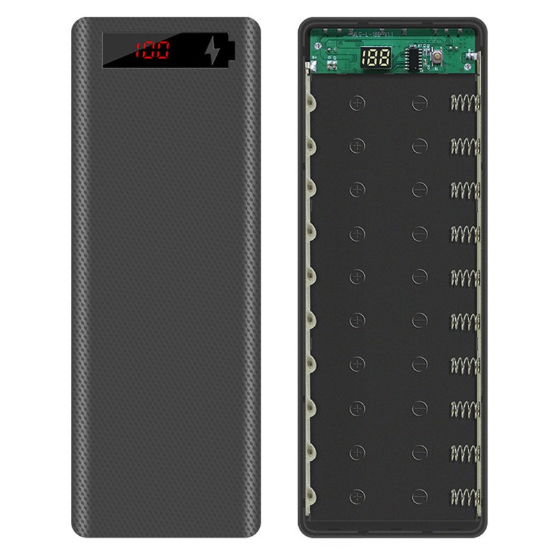 Hộp Đựng Pin 18650 Màn Hình LCD 10x18650 Có Thể Sạc Lại DIY