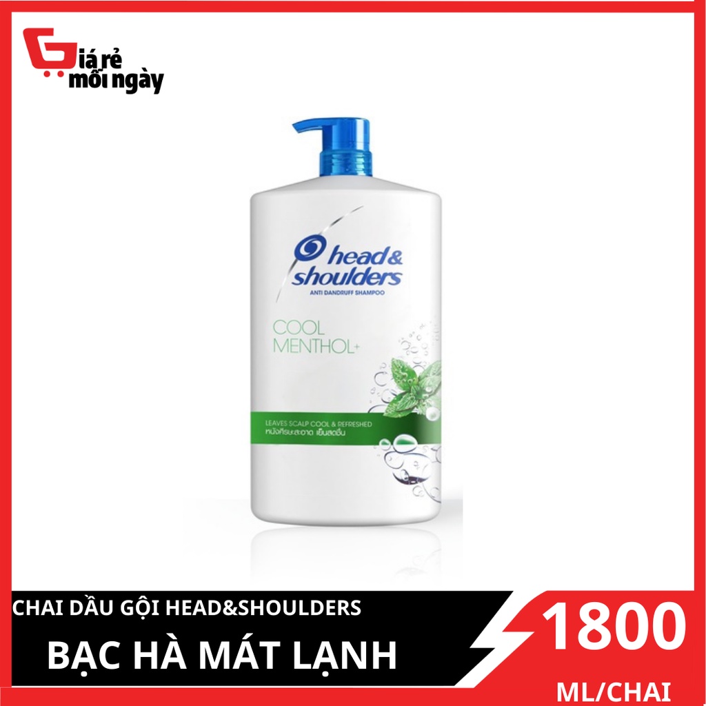 Dầu gội Head&amp;Shoulders Bạc hà Siêu khổng lồ Siêu tiết kiệm 1800ml