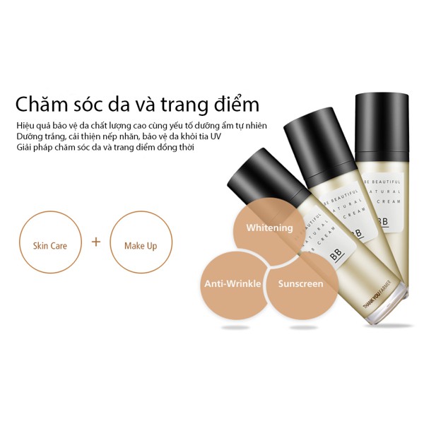 Kem nền hiệu chỉnh làn da mịn màng như nhung Thank You Farmer Be Beautiful Natural BB Cream (Hàn quốc) | BigBuy360 - bigbuy360.vn