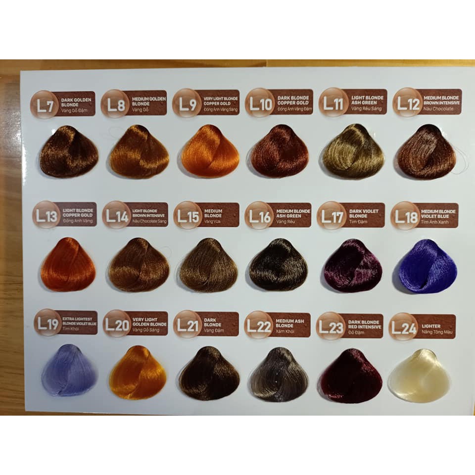 NHUỘM TÓC MÀU THỜI TRANG LAVOX 60mlx2 💖 Kèm Chai Oxy Trợ Nhuộm + Dầu Xả Giữ Màu Tóc + Găng Tay💖 - L8