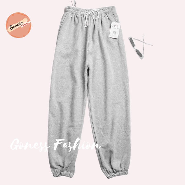 Quần jogger nữ Goness ống rộng dáng dài jongger bo gấu chất nỉ phong cách trẻ trung JG11