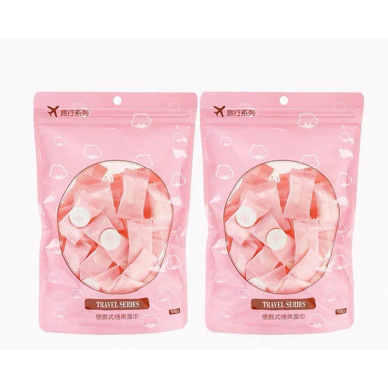 Combo 100 Khăn giấy nén du lịch hình viên kẹo tiện lợi 88005