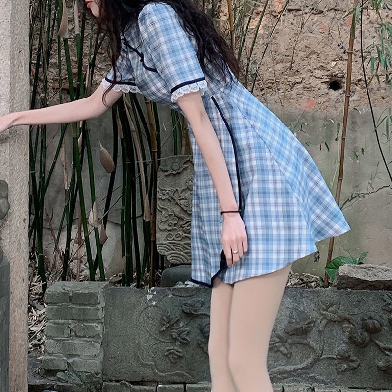 Đầm Sườn Xám Trung Hoa Họa Tiết Kẻ Sọc Thời Trang Mùa Hè 2022