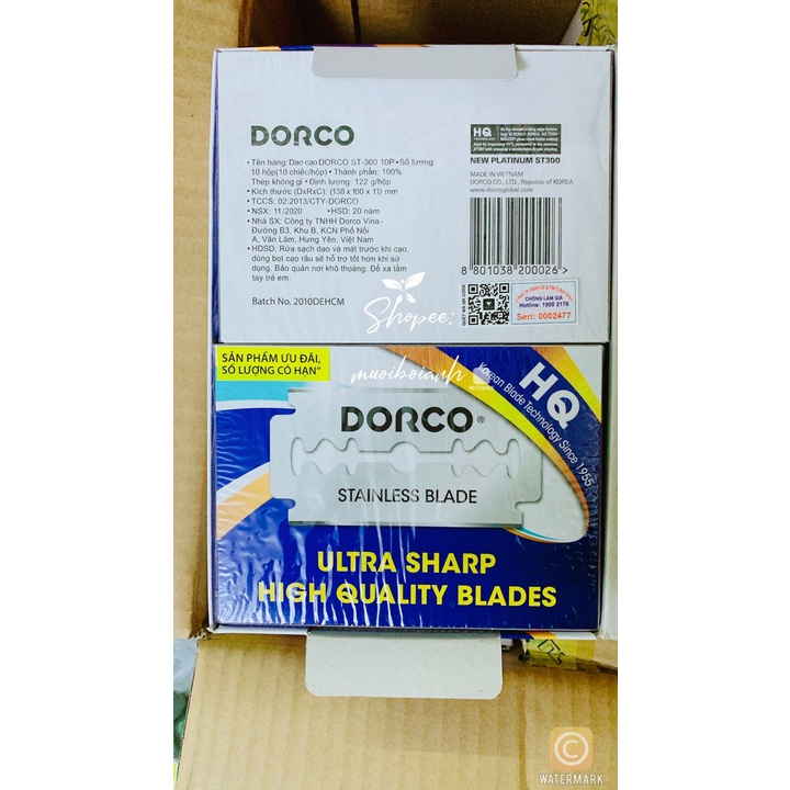 Lưỡi Lam Dorco Hộp 100 Lưỡi (có tem chống giả)
