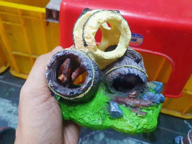 CẢNH 3 THÙNG RƯỢU TRANG TRÍ HỒ CÁ NON BỘ CAO 9CM