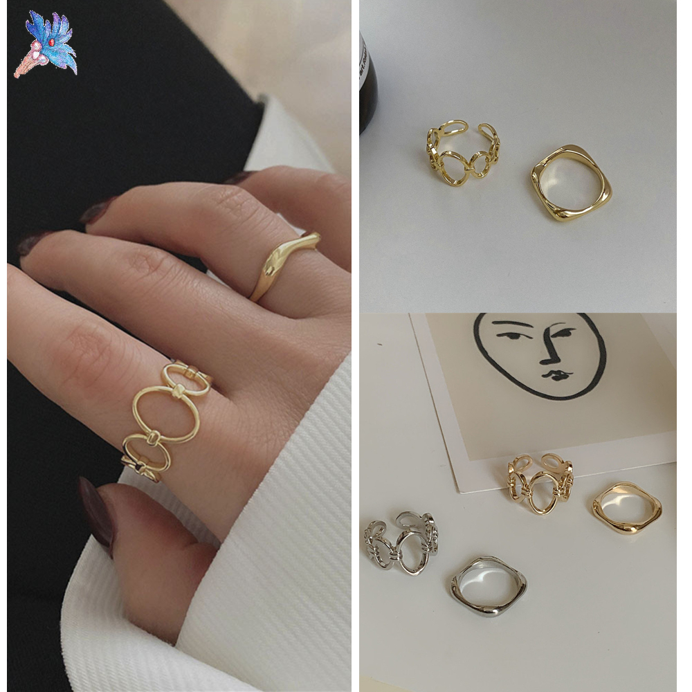 Set 2 nhẫn đeo tay thiết kế đơn giản thời trang cho nữ