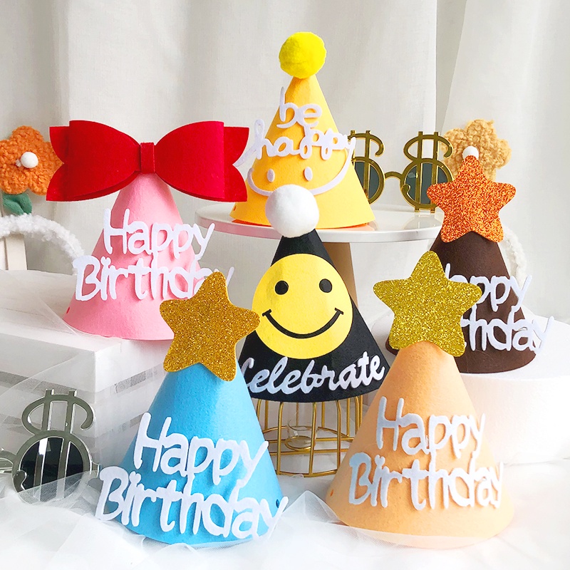 Mũ Sinh Nhật Thiết Kế Phong Cách Hàn Quốc Dễ Thương Dành Cho Trẻ Nhỏ