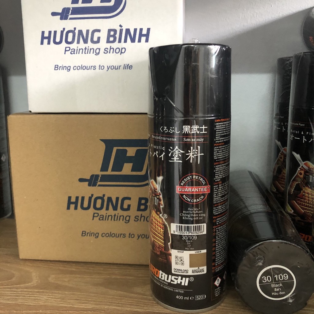 Sơn xịt SAMURAI màu Đen Bóng - 109 (400ml)