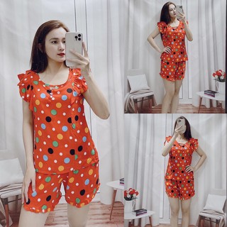 🎉mẫu mới🎉bộ ngắn tole lanh xuất khẩu cổ xẻ phối nút hoạ tiết caro bi bông siêu xinh 🥳🥳🥳