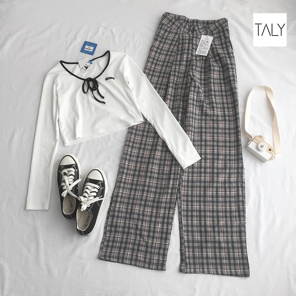 Quần Cullotes caro TALY Q1933