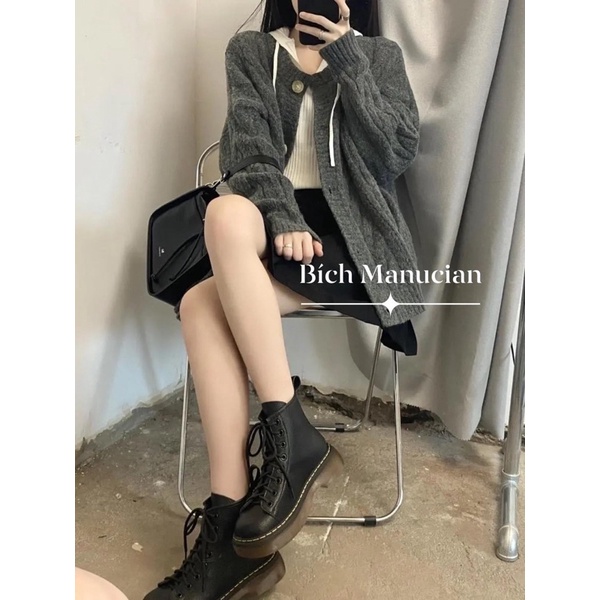 Áo khoác len màu xám tro xinh xắn