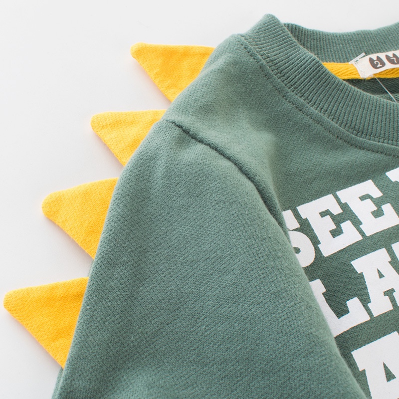 Áo sweater IELGY tay dài in hình khủng long thoải mái đáng yêu cho bé