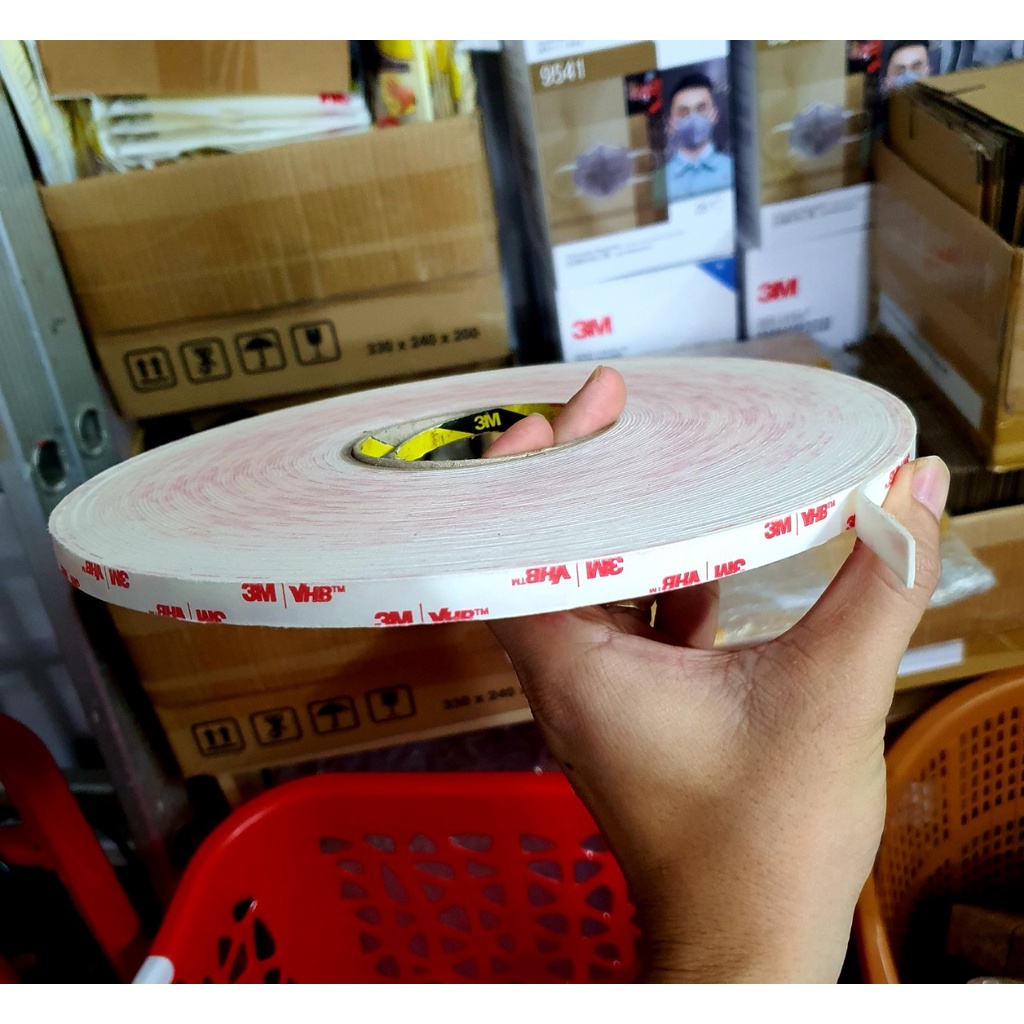 Băng keo 2 Mặt cường lực Vhb 3M 4945 Màu Trắng