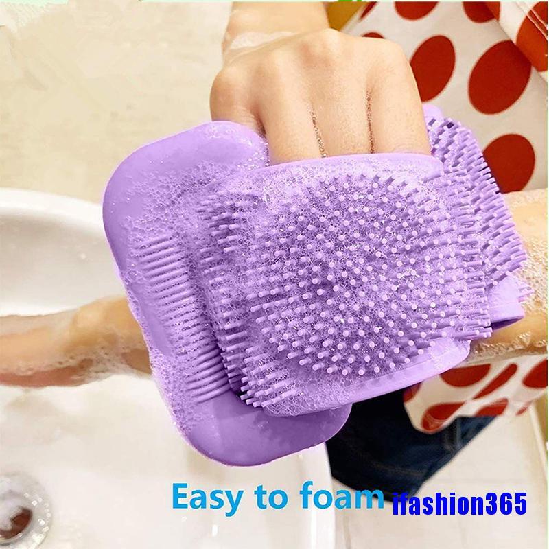 [Hàng mới về] Tấm chà lưng mát xa bằng silicon có thể cuộn lại dùng khi tắm