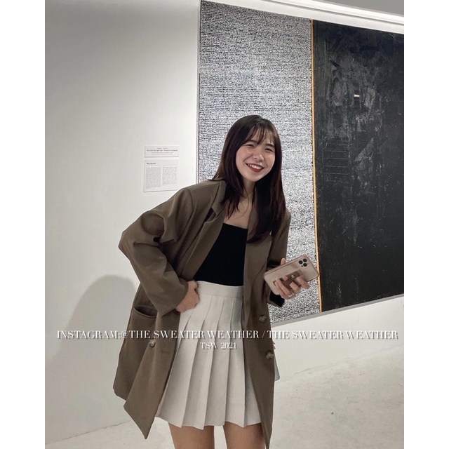 [Mã 2611THTRANG100K hoàn 10% xu đơn 99K] (Ảnh thật) Áo khoác vest trơn đệm vai oversize the.sweaterweather TSW