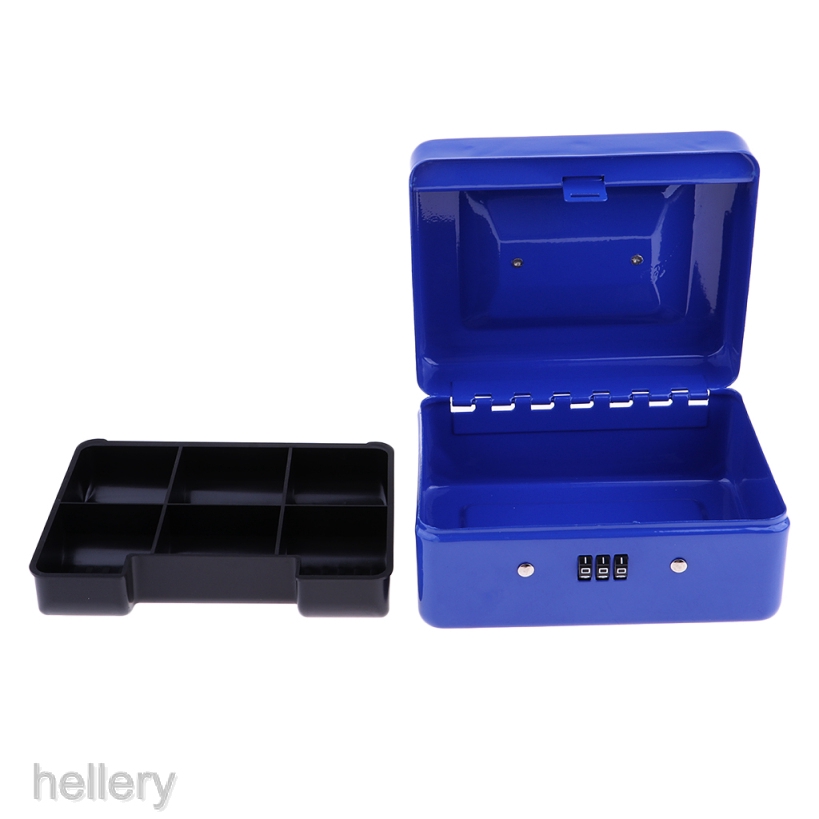 [HelleryVN] Hộp Đựng Tiền Mini Bằng Thép Có Khóa Di Động Có Khay Đựng Tiền Có Thể Tháo Rời