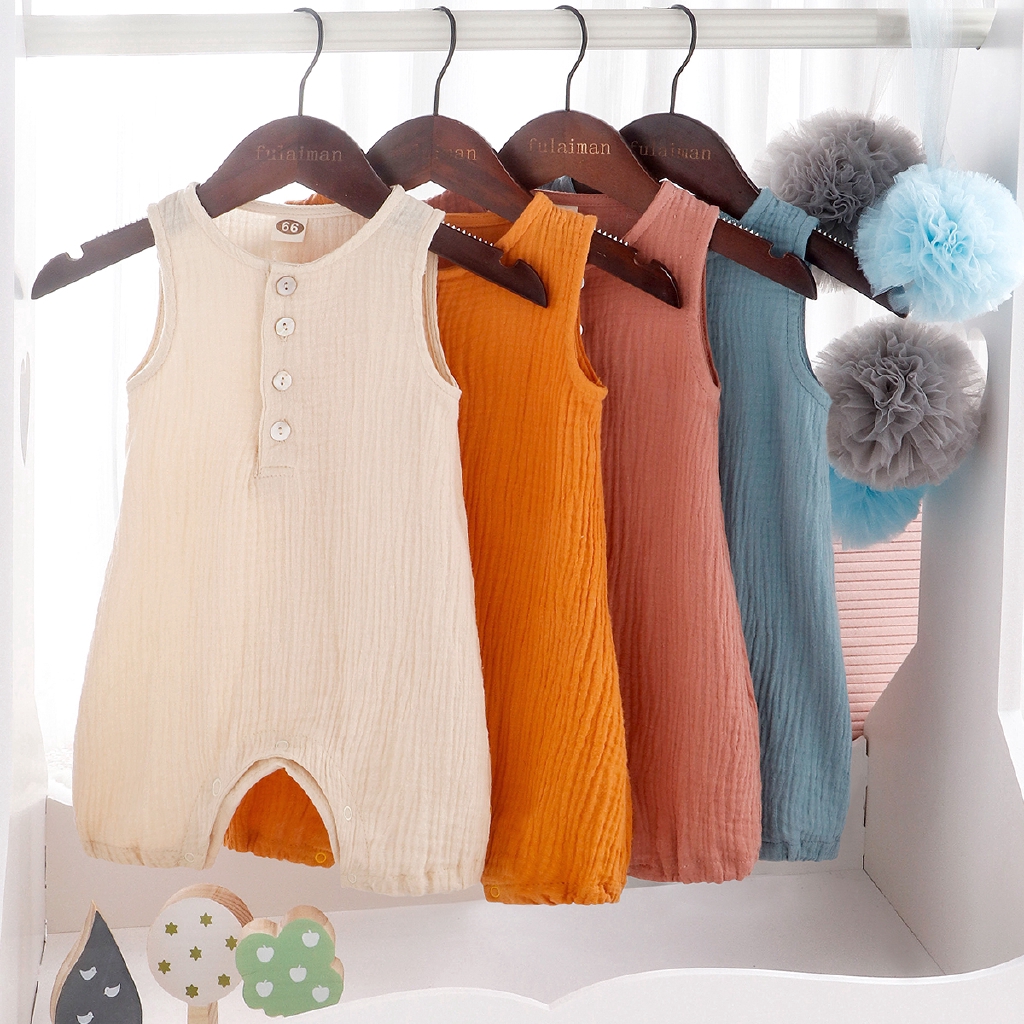 Áo Liền Quần 100% Cotton Cho Bé Trai Từ 0-18 Tháng Tuổi