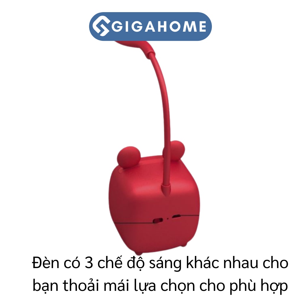 Đèn Học Để Bàn Chống Cận Tích Điện 3 Chế Độ Sáng GIGAHOME Hình Chiếc Lá Đáng Yêu 9438