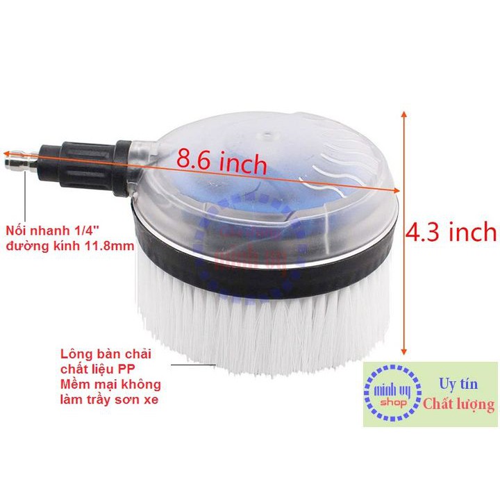 Bàn Chải Rửa Xe Hơi tự động xoay đầu nối nhanh 1/4 Inch
