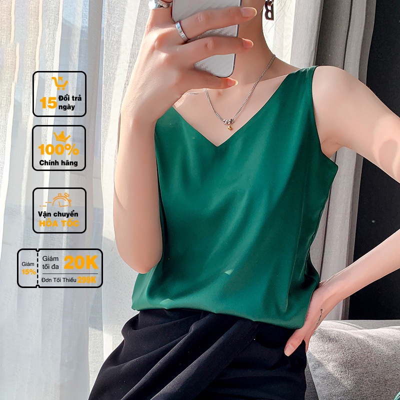 ÁO HAI DÂY LỤA MẶC TRONG VEST BLAZER, ÁO LUẠ 2 DÂY
