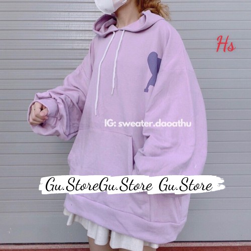 Áo hoodie in trái tim, Áo nỉ hoodie tay bồng dài Gu Store