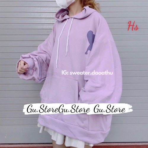 Áo hoodie in trái tim, Áo nỉ hoodie tay bồng dài Gu Store