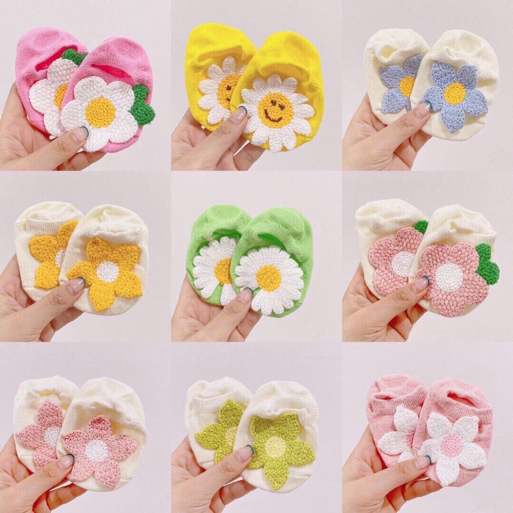 Tất đính nơ Hoa Cúc, Vớ Hoa Cúc Cho Bé Sơ Sinh