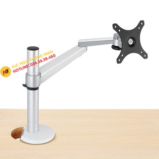 Giá treo / giá đỡ màn hình máy tính OA3S (gắn bàn) 17 inch - 27 inch - Xoay 360 độ - Màu Bạc Trắng - Chất Liệu Hợp Kim