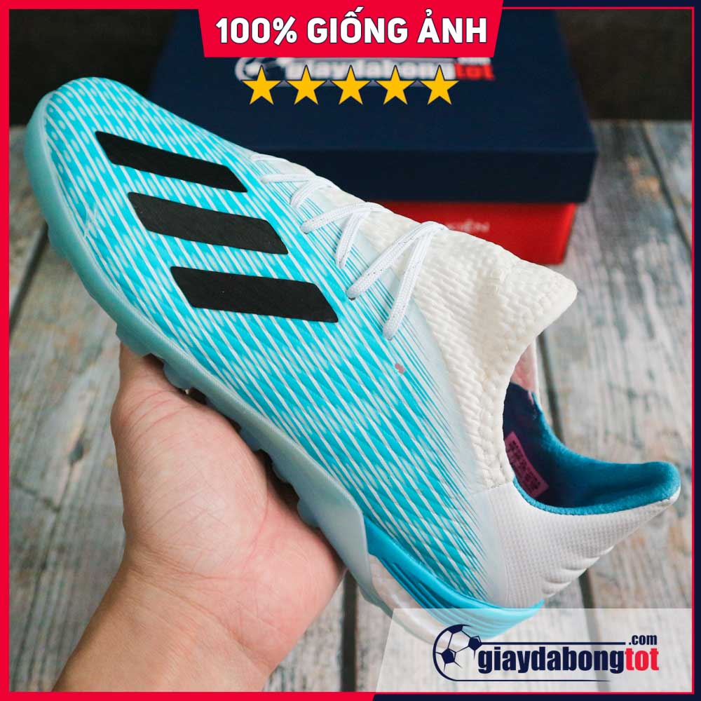 Giày Đá Banh nam X19.1 TF TF Xanh nhạt trắng [ Full Box + Tặng Tất ]