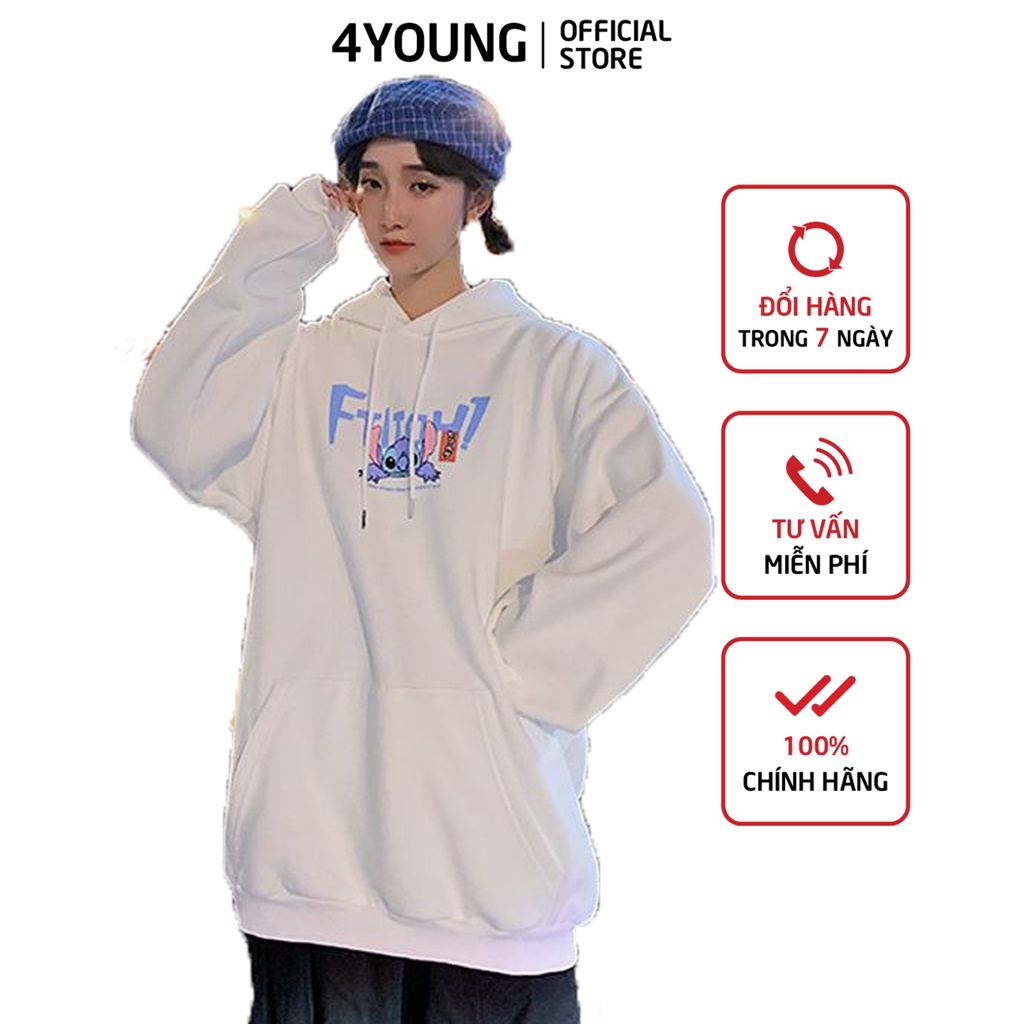 Áo khoác hoodie nam nữ form rộng 4YOUNG FASHION Fitch