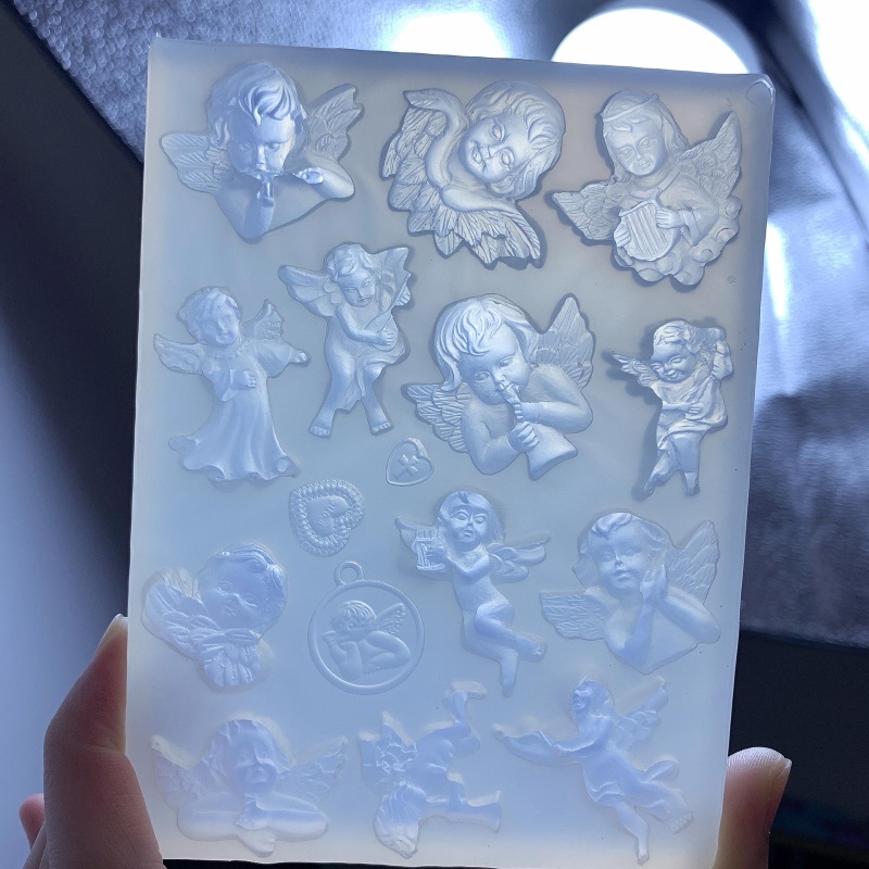 Khuôn Silicone Hình Thiên Thần Lắc Epoxy Resin Làm Đồ Thủ Công