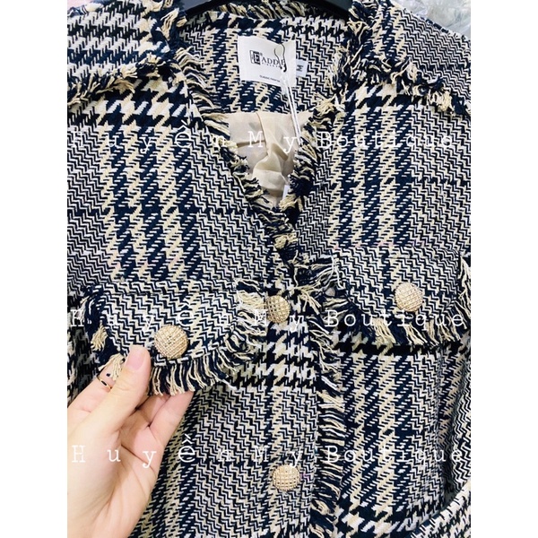 Áo Dạ TWEED dáng dài 2 lớp kèm đai hàng Quảng Châu Cao Cấp