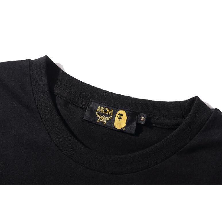 Áo thun nam tay ngắn họa tiết rằn ri Bape X mcm