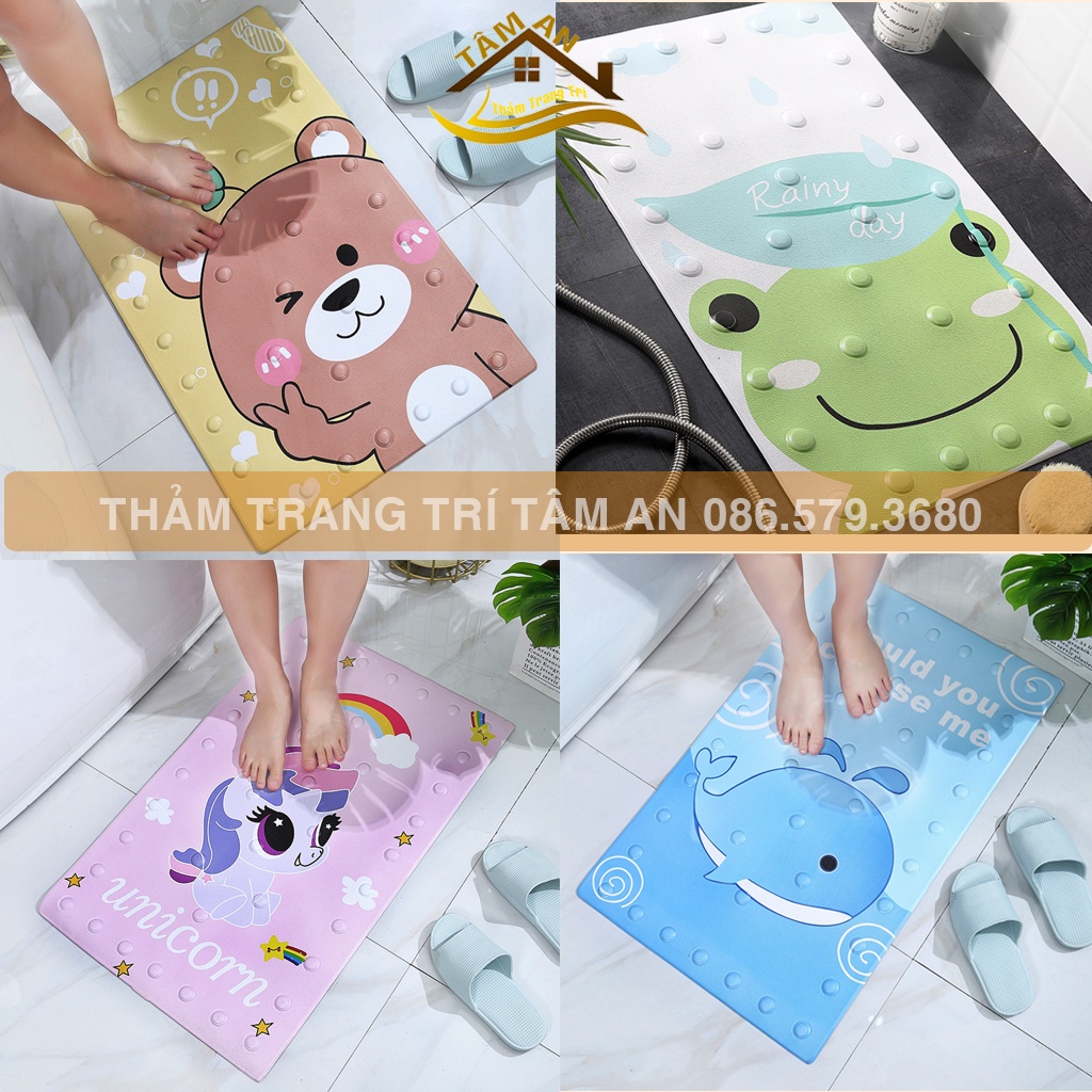 Thảm PVC chống trượt nhà tắm ,kích thước 40x70cm in hình dễ thương