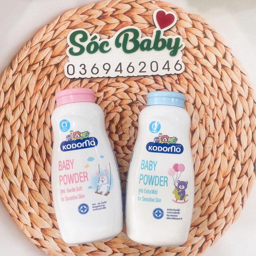 Phấn rôm trẻ em Kodomo Extra Mild (Ngăn ngừa rôm sẩy)/ Gentle Soft (dưỡng ẩm)
