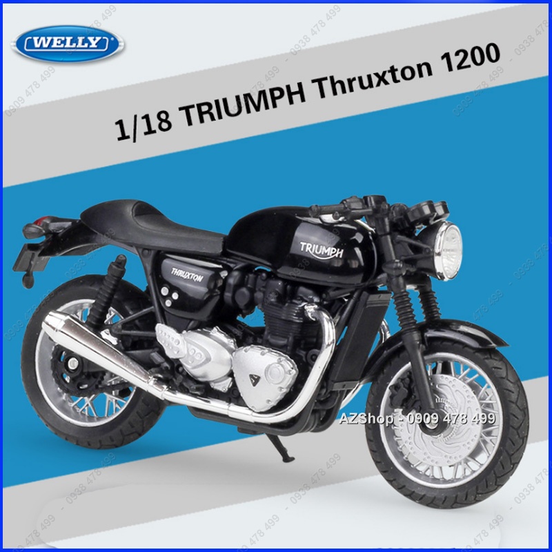 Xe Mô Hình Triumh Thruxton Tỉ Lệ 1:18 - Welly - Đen - 8875