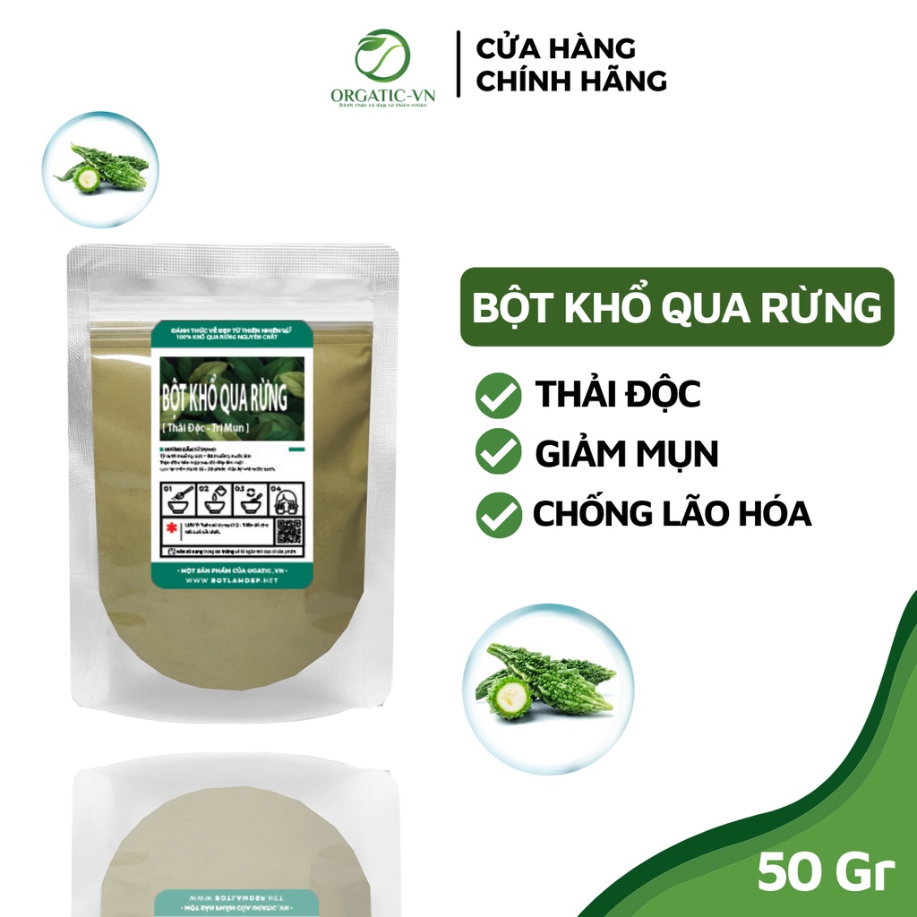 100GR Bột khổ qua nguyên chất 100% Organic - Giảm Mụn, Mát Da- Mỹ phẩm Handmade - B2.006