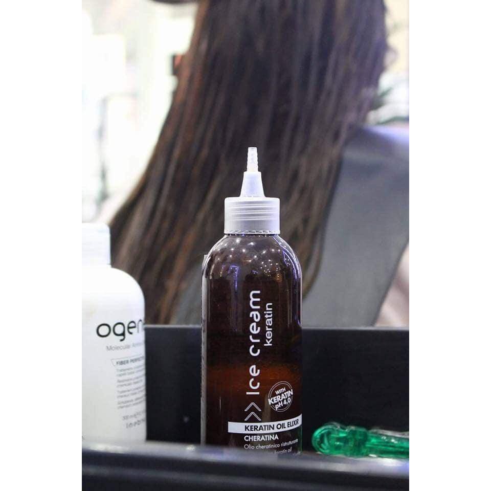 [+Tặng mũ trùm] Tinh chất phục hồi tóc hư tổn Keratin Inebrya Elixer Oil chuyên nghiệp Salon 200ml (ITALY)