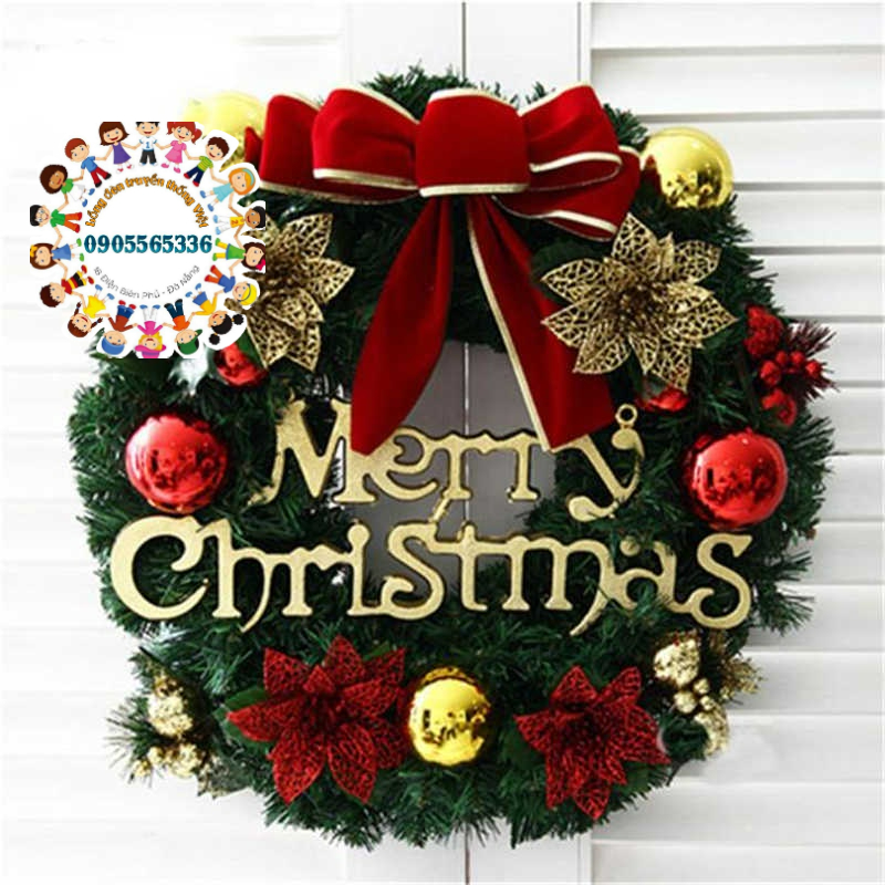 Que cắm chữ Merry Christmas trang trí cây thông, bánh kem