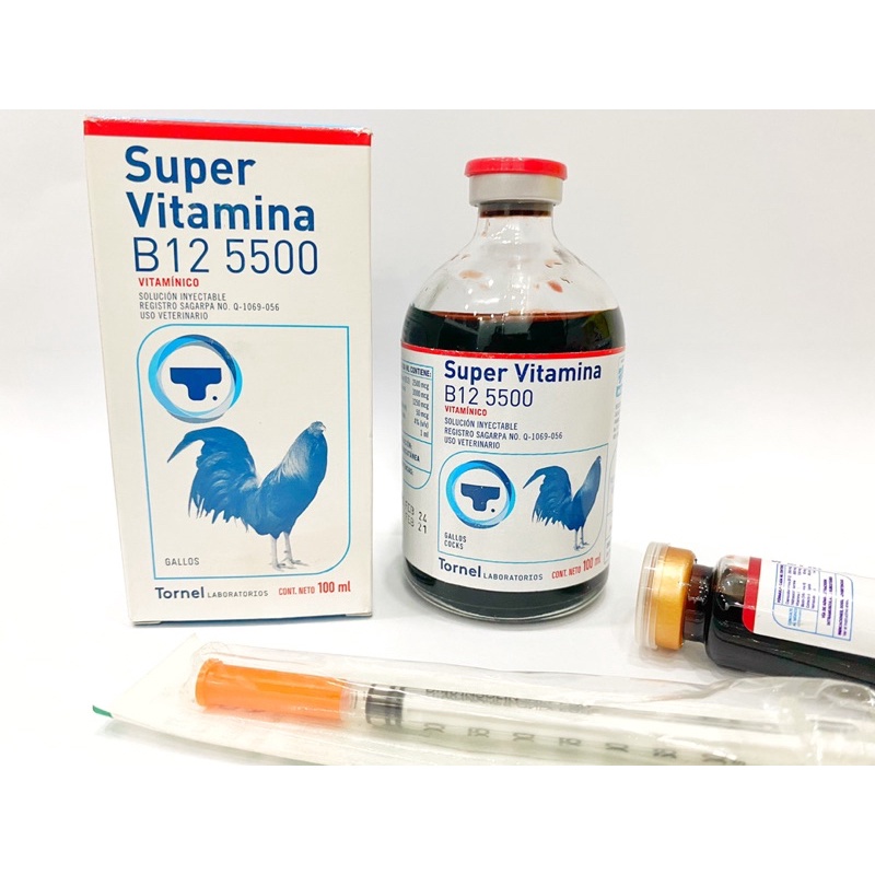 Super Vitamina B12 5500 dành cho gà đá, tăng nước máu, mau hừng gà, chai 10ml.