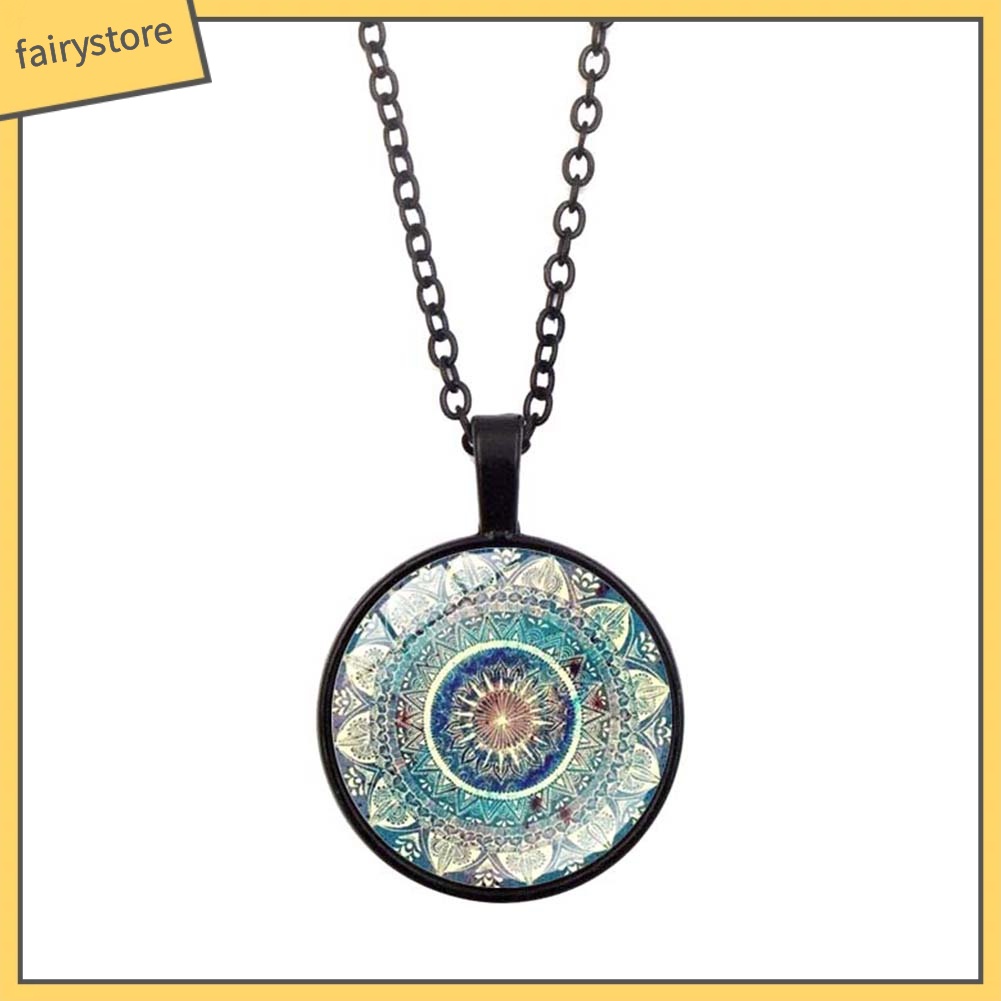 Dây chuyền hợp kim mặt tròn họa tiết hoa độc đáo cho nữ