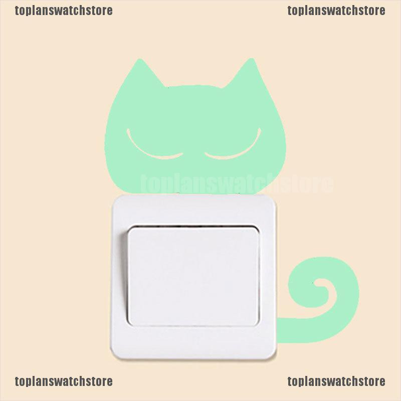 Sticker Dán Công Tắc Điện Hình Mèo Phát Sáng Trong Bóng Tối Trang Trí Nhà Cửa Có Thể Thá