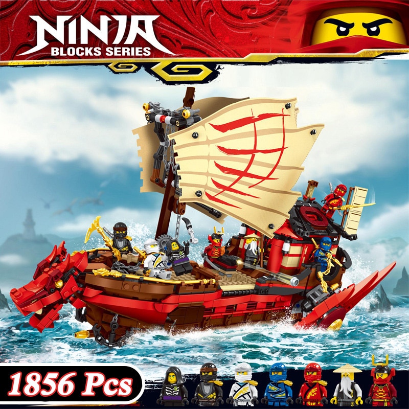 Đồ chơi giáo dục Lắp Ráp mô hình 4029 Ninjigo Dragon Boat Destiny Reward Ship Phantom Ninja Boat Christmas Gifts tàu