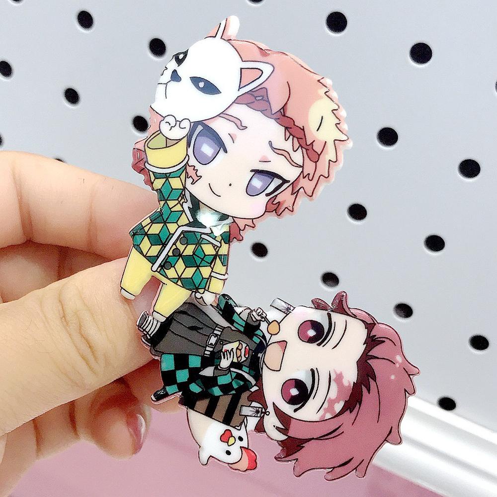 Dây Buộc Tóc Co Giãn Bằng Cao Su Acrylic In Họa Tiết Demon Slayer 15H Cho Nữ