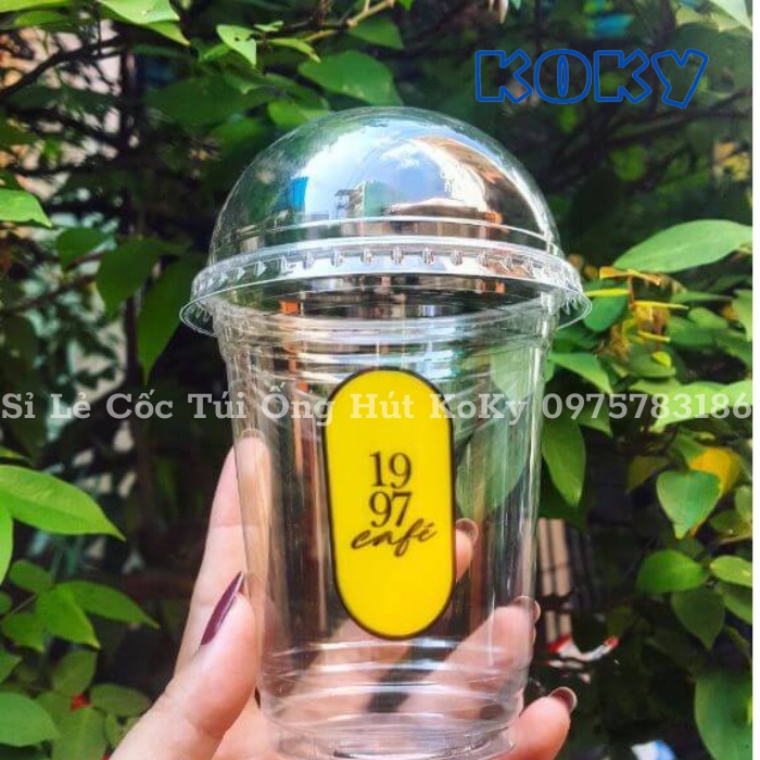 SỈ -100 Ly Cốc nhựa kèm 100 nắp cầu 500ml, 400ml- chuyên dùng quán cafe trà sữa, trà chanh - take away